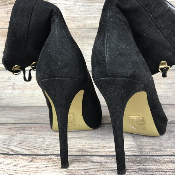 bebe Genuine Soft Leather Open Toe Booties - Picture 5 of 8